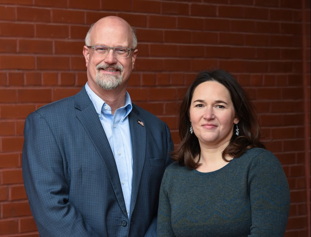 A picture of Mark Higgins and Amber Concepcion, Centre County Commissioners.